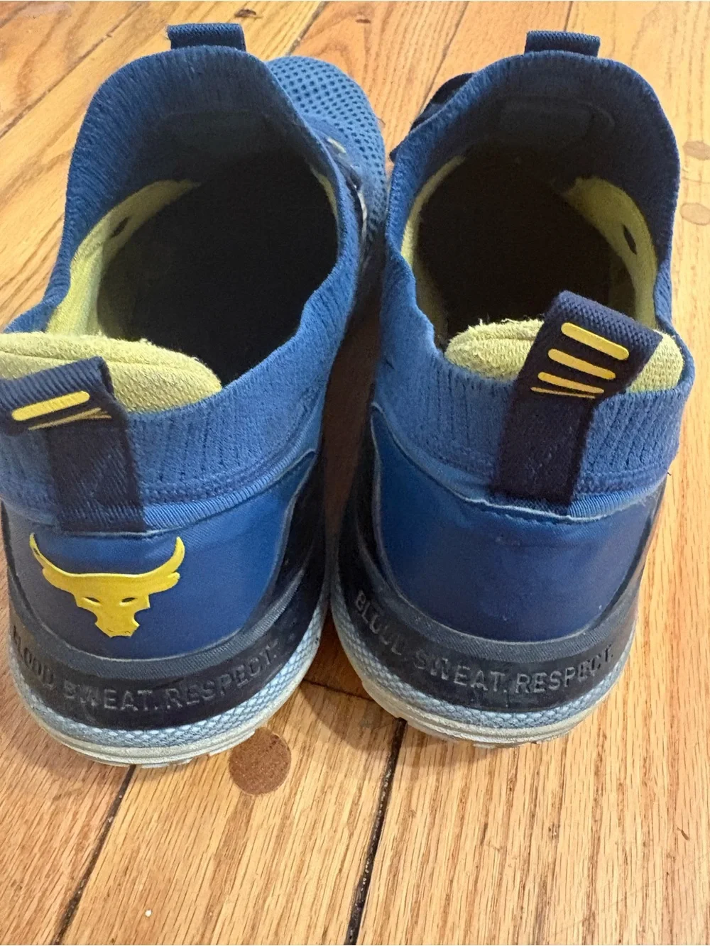 Under Armour Mens Project 4 Rock Navy and Gold Athletic Sneakers size 14